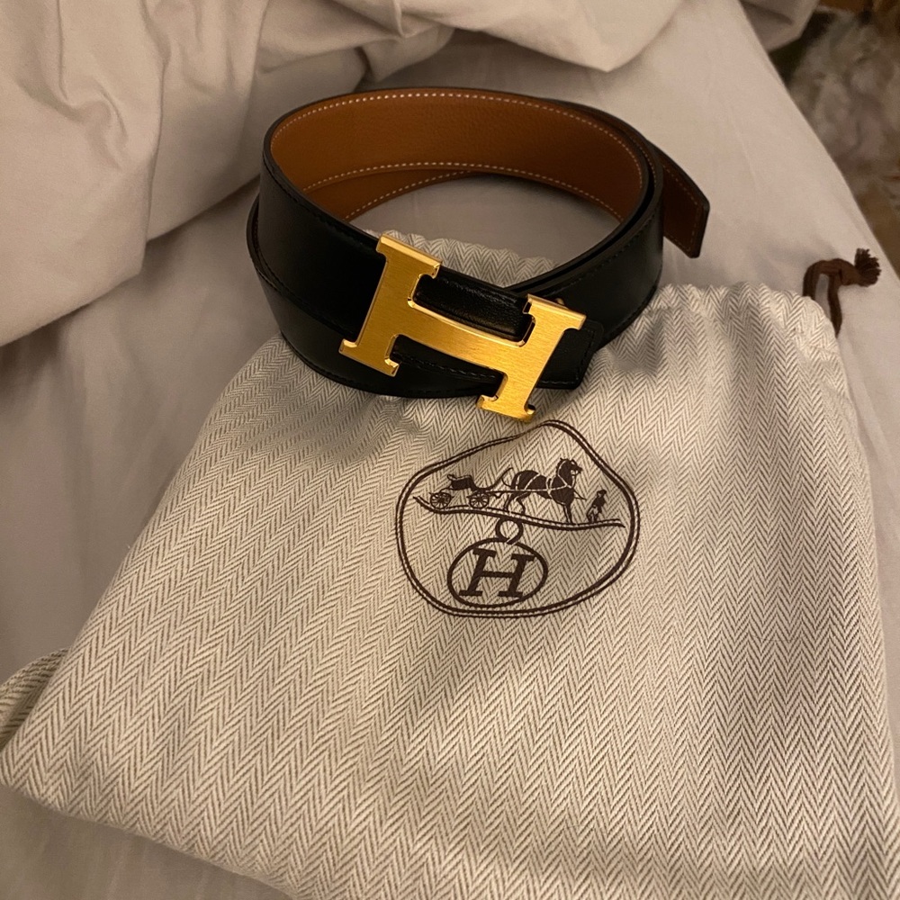 Hermes H belt buckle & reversible leather